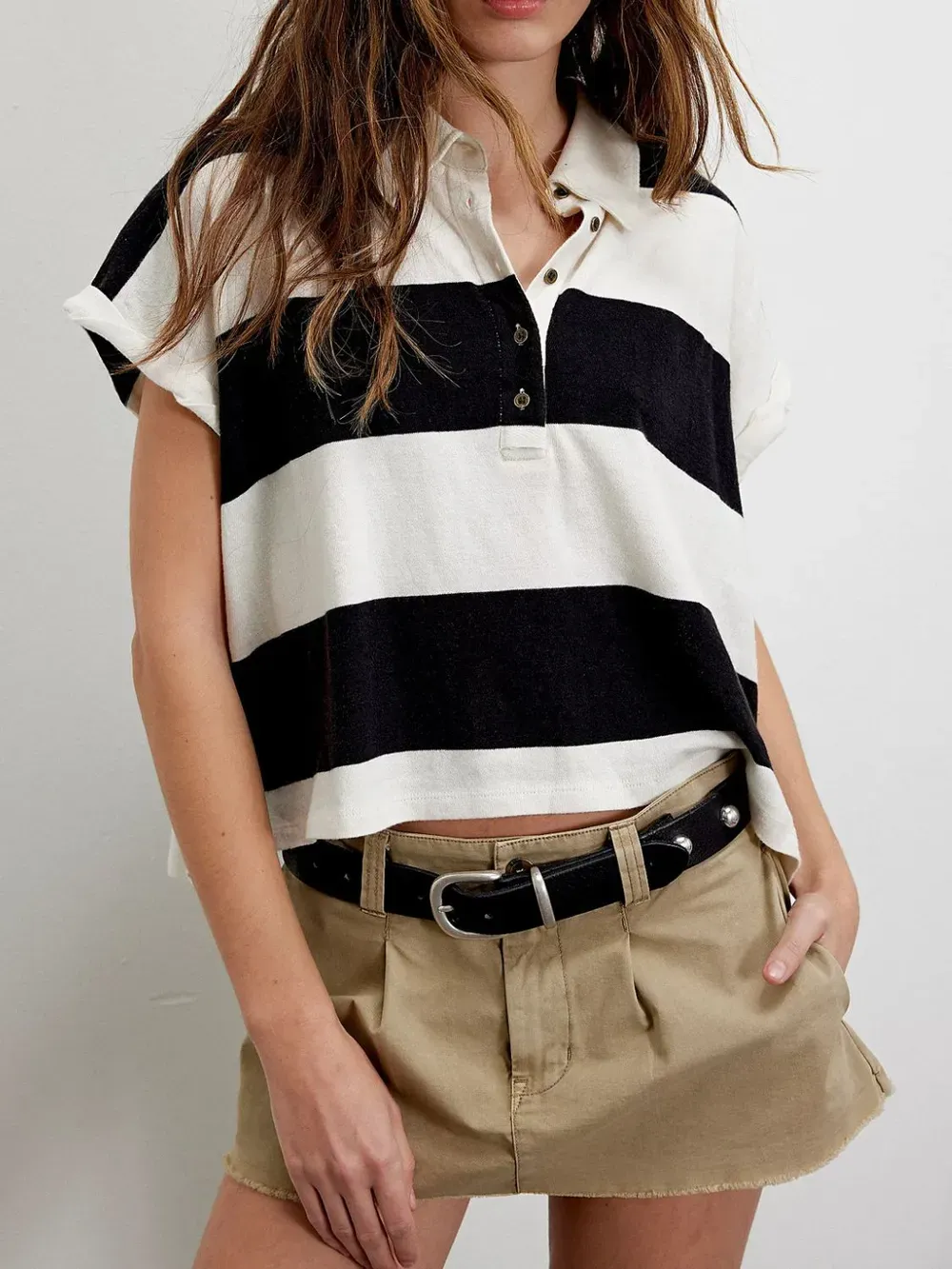 black-striped-button-front-collared-short-sleeve-top.webp